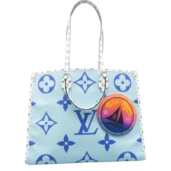 Louis Vuitton Handbags - 100% Authentic Louis Vuitton Onthego Blue Monogram Canvas Satchel